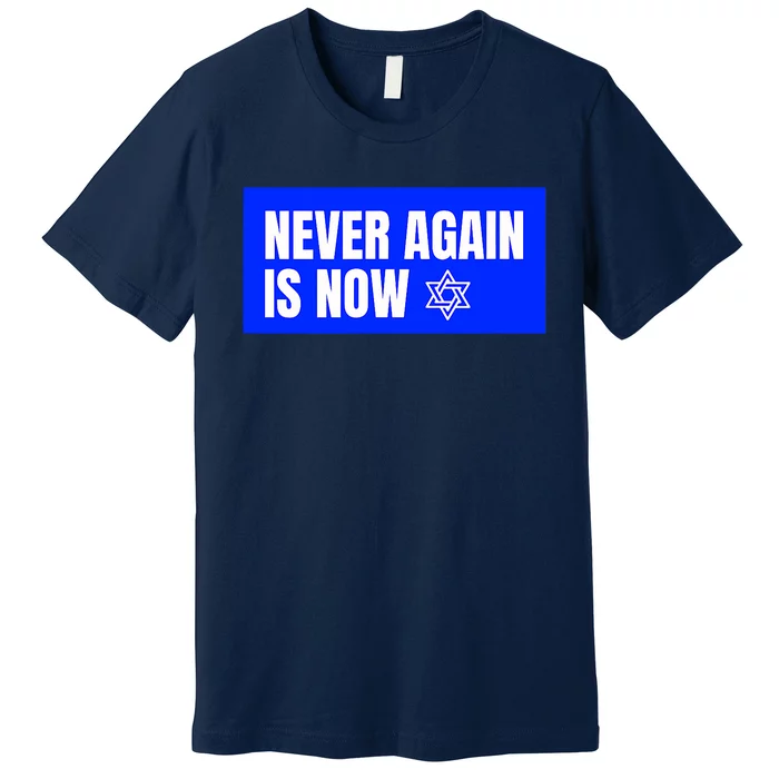 Never Again Is Now Jewish Israel Pride Am Yisrael Chai Premium T-Shirt