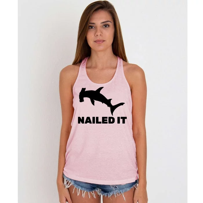 Nailed It Hammerhead Shark Women's Knotted Racerback Tank