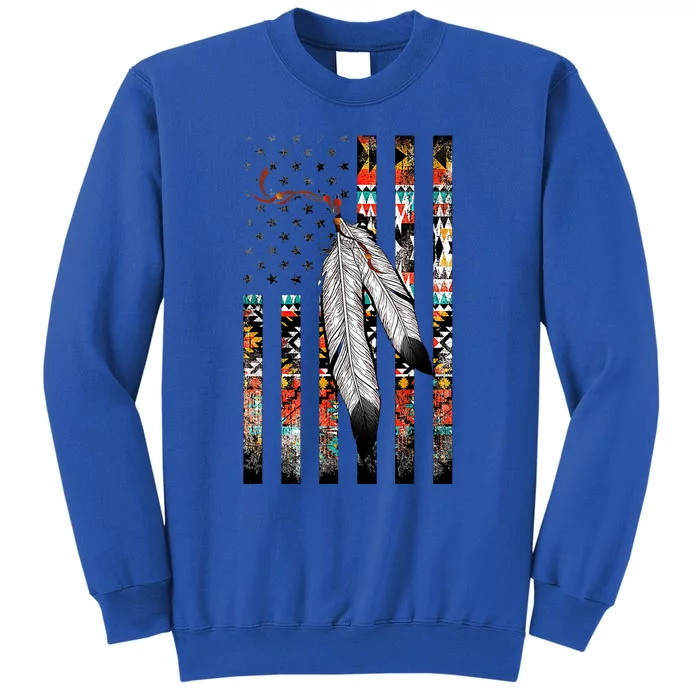 Native American Justice Day  Tribe Feather Flag Tall Sweatshirt