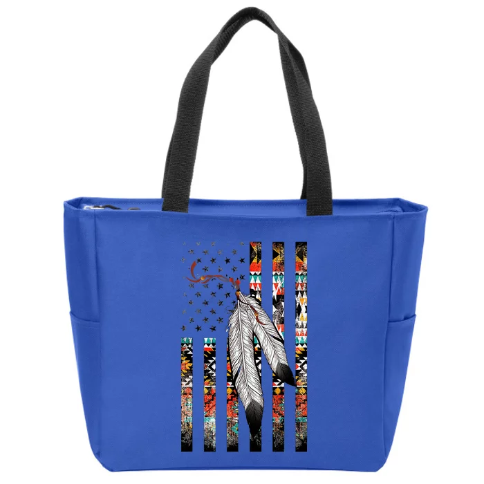 Native American Justice Day  Tribe Feather Flag Zip Tote Bag