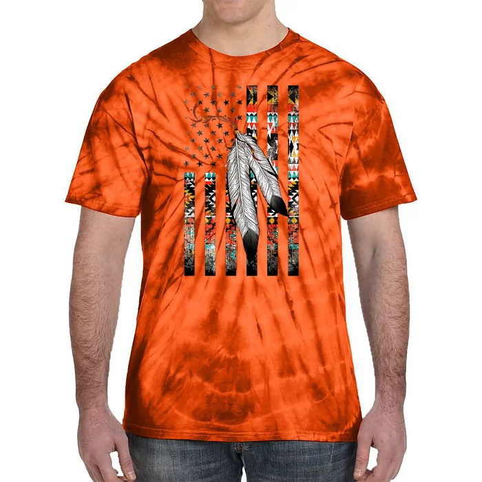 Native American Justice Day  Tribe Feather Flag Tie-Dye T-Shirt