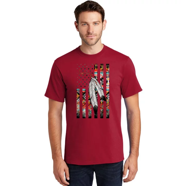 Native American Justice Day  Tribe Feather Flag Tall T-Shirt