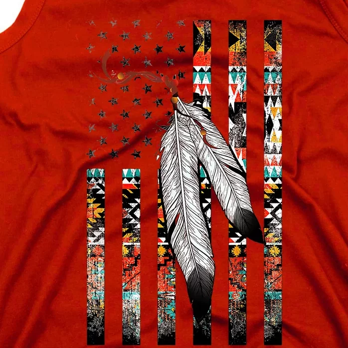 Native American Justice Day  Tribe Feather Flag Tank Top