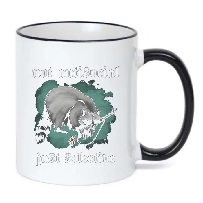 Not Antisocial Just Selective Black Color Changing Mug