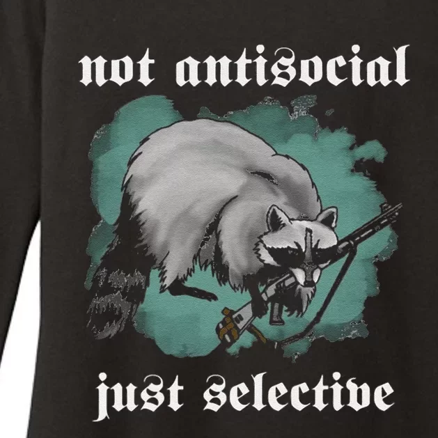 Not Antisocial Just Selective Womens CVC Long Sleeve Shirt