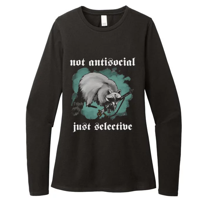 Not Antisocial Just Selective Womens CVC Long Sleeve Shirt