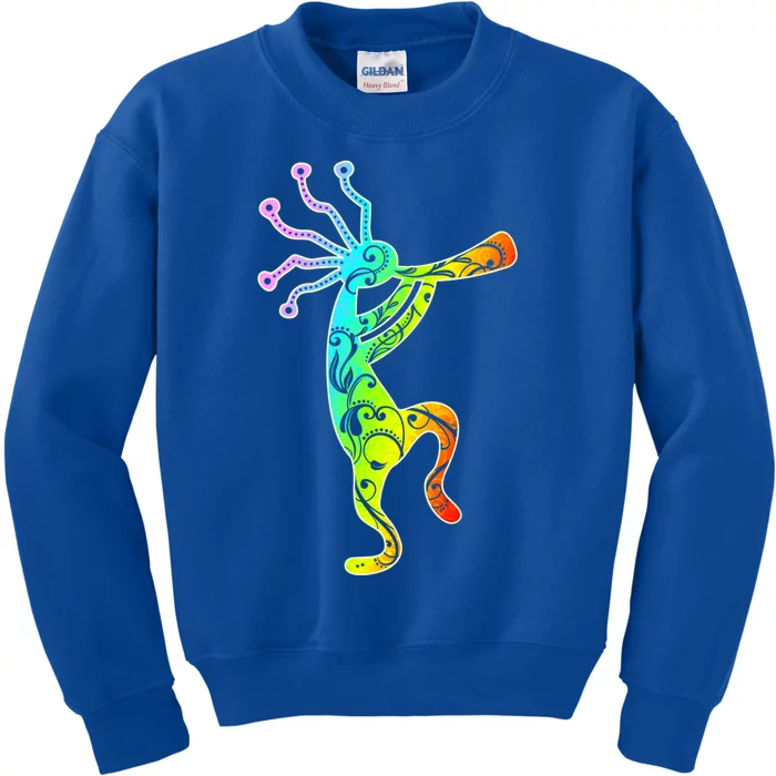 Native American Kokopelli Flute Gift Kids Sweatshirt