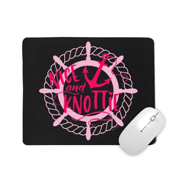 Nice And Knottie Nautical Ship Wheel Rope With Anchor Mousepad