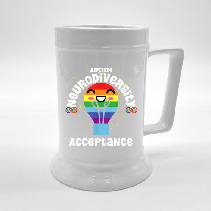 Neurodiversity Acceptance Kawaii Encourage Diversity Front & Back Beer Stein