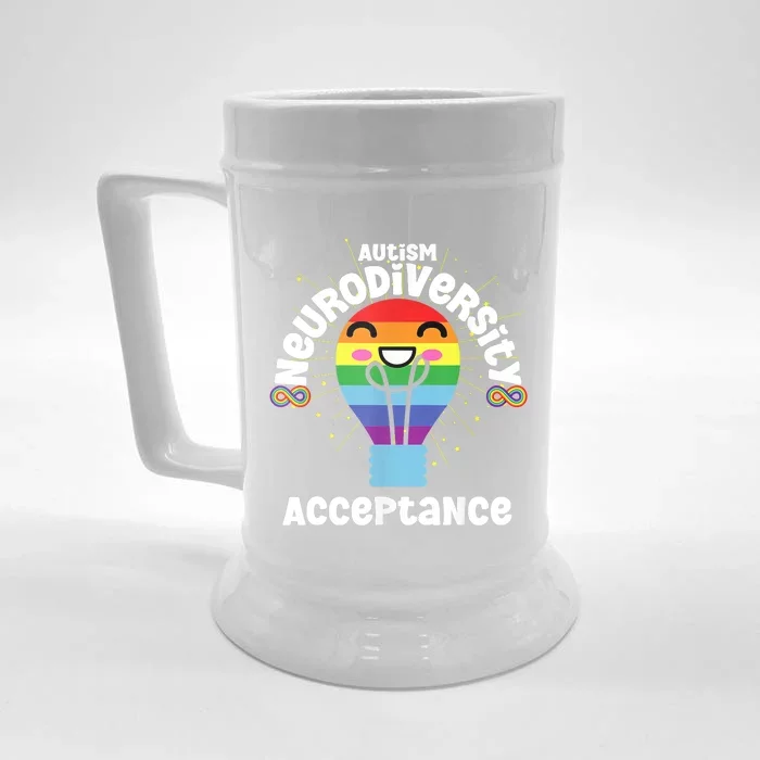 Neurodiversity Acceptance Kawaii Encourage Diversity Front & Back Beer Stein