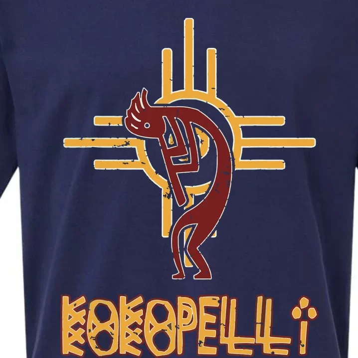 Native American Kokopelli Flute Player Sun Symbol Sueded Cloud Jersey T-Shirt