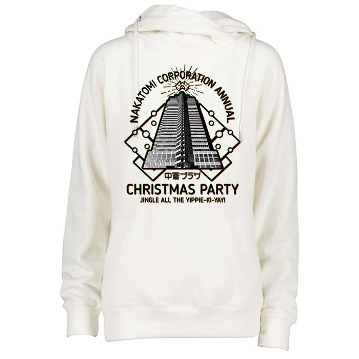 Nakatomi Corporation Annual Christmas Party Womens Funnel Neck Pullover Hood