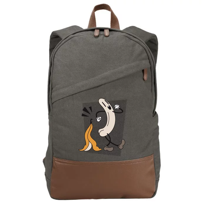 Naked Banana Retro Cartoon Cotton Canvas Backpack