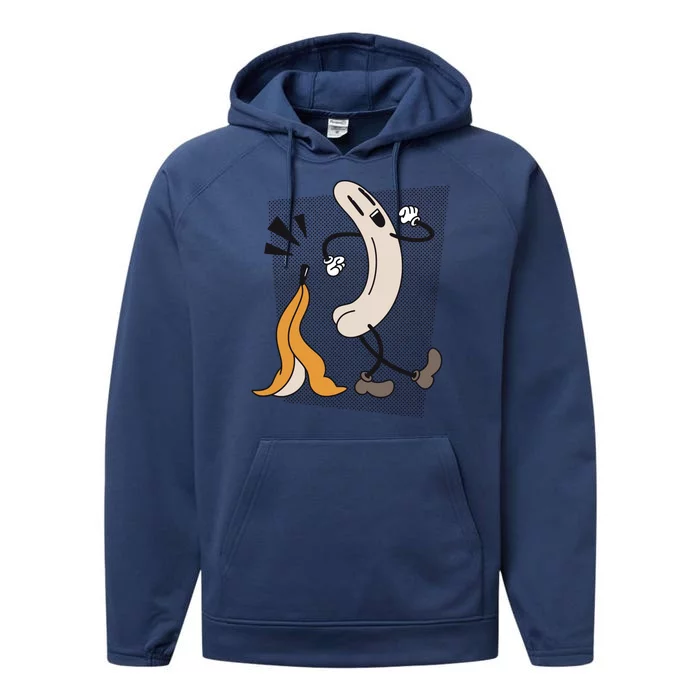 Naked Banana Retro Cartoon Performance Fleece Hoodie