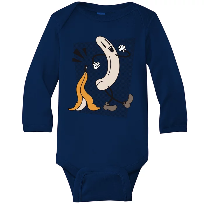 Naked Banana Retro Cartoon Baby Long Sleeve Bodysuit