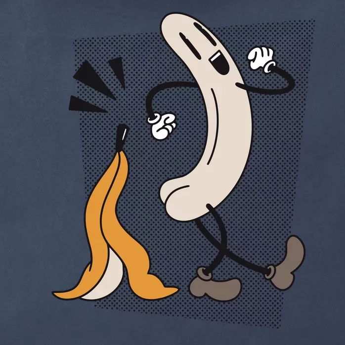 Naked Banana Retro Cartoon Zip Tote Bag