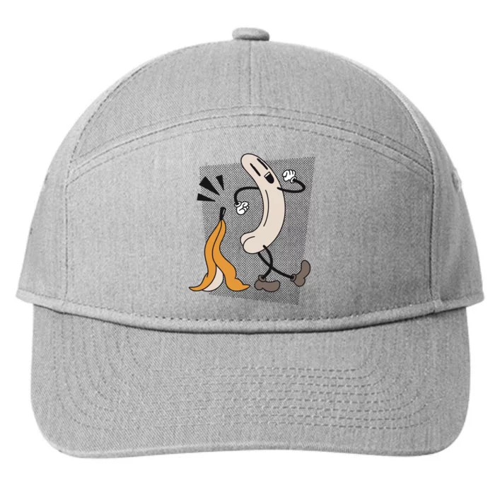 Naked Banana Retro Cartoon 7-Panel Snapback Hat