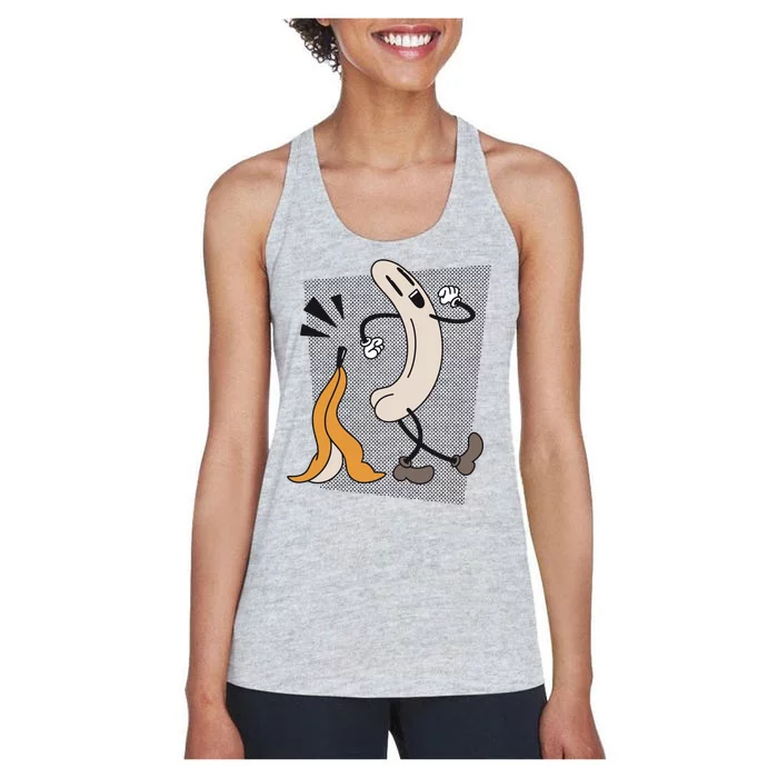 Naked Banana Retro Cartoon Women's Racerback Tank