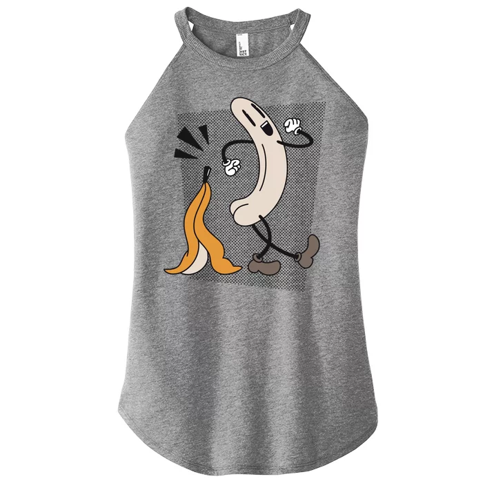 Naked Banana Retro Cartoon Women’s Perfect Tri Rocker Tank