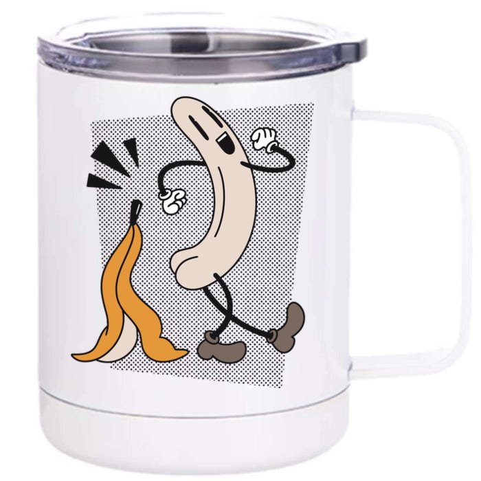 Naked Banana Retro Cartoon Front & Back 12oz Stainless Steel Tumbler Cup