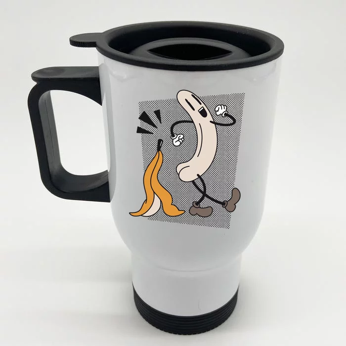 Naked Banana Retro Cartoon Front & Back Stainless Steel Travel Mug