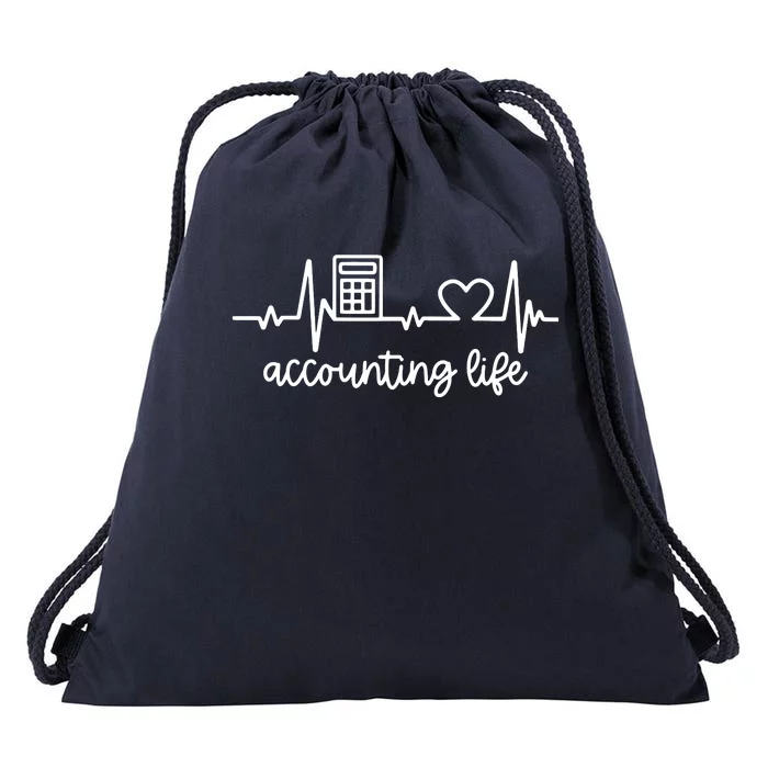 Novelty Accounting Life Heartbeat Accountant Tax Season Drawstring Bag