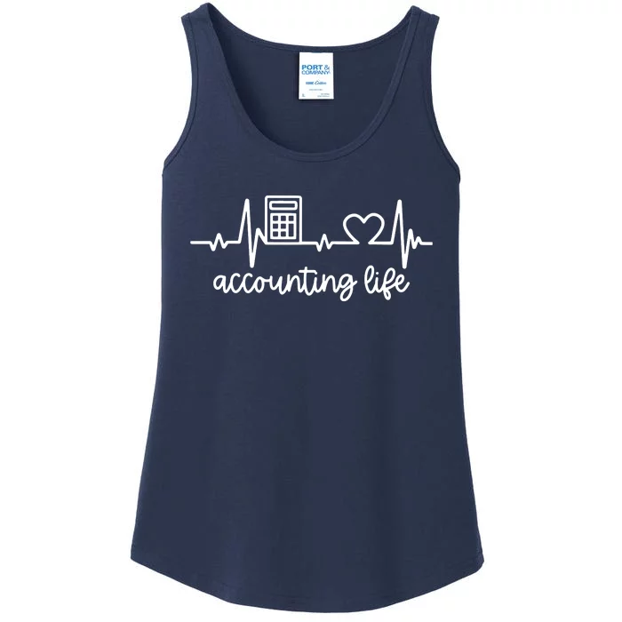 Novelty Accounting Life Heartbeat Accountant Tax Season Ladies Essential Tank