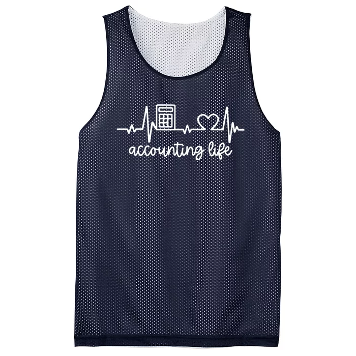 Novelty Accounting Life Heartbeat Accountant Tax Season Mesh Reversible Basketball Jersey Tank