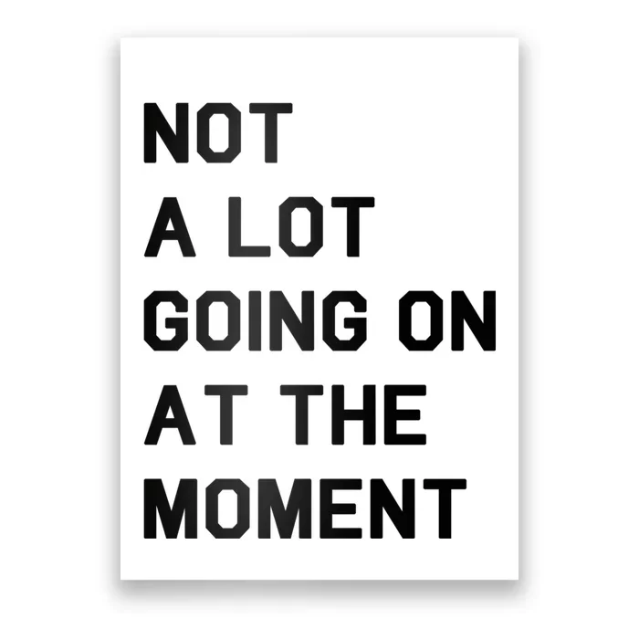 Not A Lot Going On At The Moment Poster