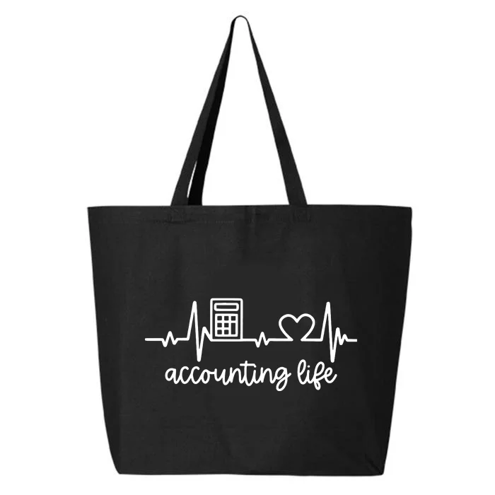 Novelty Accounting Life Heartbeat Accountant Tax Season 25L Jumbo Tote