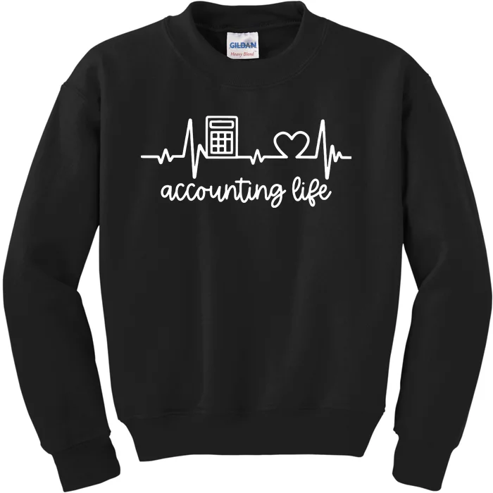 Novelty Accounting Life Heartbeat Accountant Tax Season Kids Sweatshirt