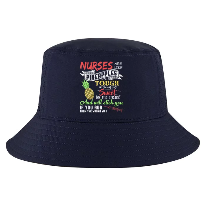 Nurses Are Like Pineapples Funny Nursing, RN, LPN Cool Comfort Performance Bucket Hat