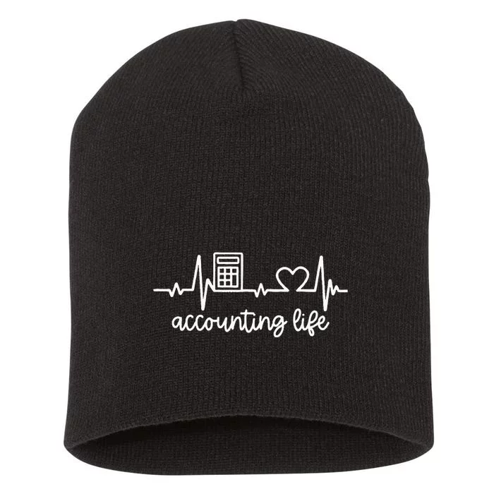 Novelty Accounting Life Heartbeat Accountant Tax Season Short Acrylic Beanie