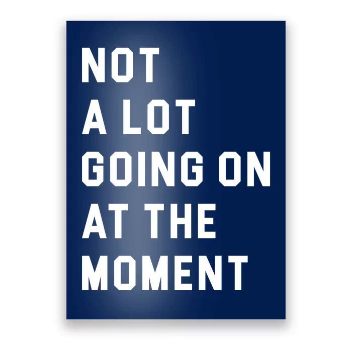 Not A Lot Going On At The Moment Poster