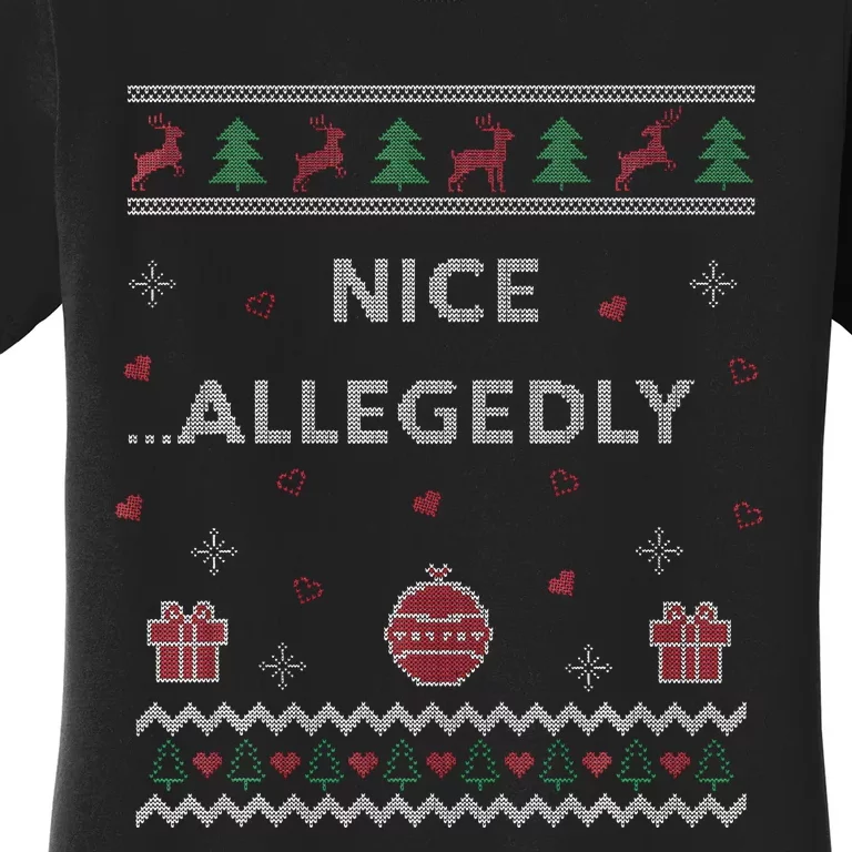 Nice Allegedly Lawyer Funny Attorney Ugly Christmas Women's T-Shirt