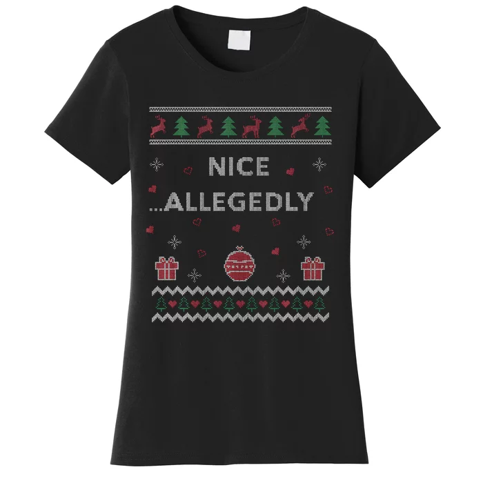 Nice Allegedly Lawyer Funny Attorney Ugly Christmas Women's T-Shirt