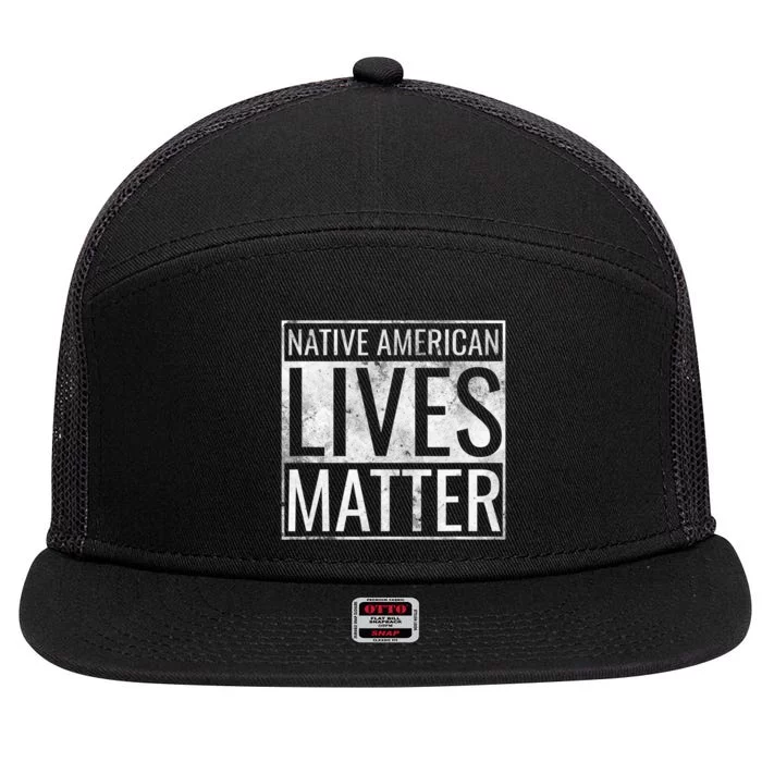 Native American Lives Matter Indigenous Peoples' Day 7 Panel Mesh Trucker Snapback Hat