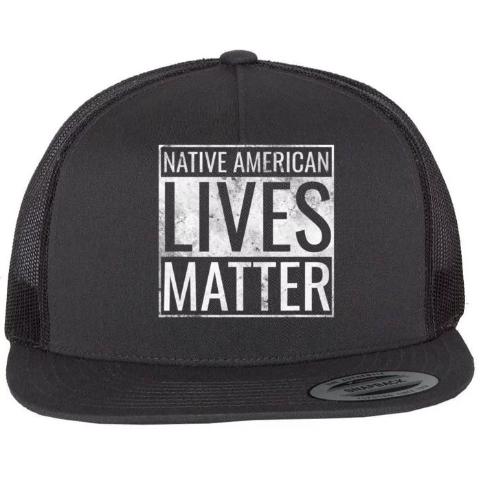 Native American Lives Matter Indigenous Peoples' Day Flat Bill Trucker Hat