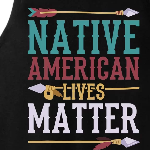 Native American Lives Matter Native American Design Ladies Tri-Blend Wicking Tank