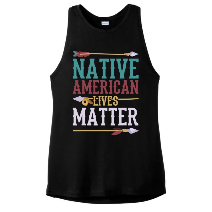 Native American Lives Matter Native American Design Ladies Tri-Blend Wicking Tank