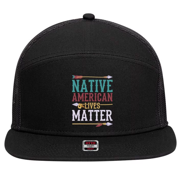 Native American Lives Matter Native American Design 7 Panel Mesh Trucker Snapback Hat