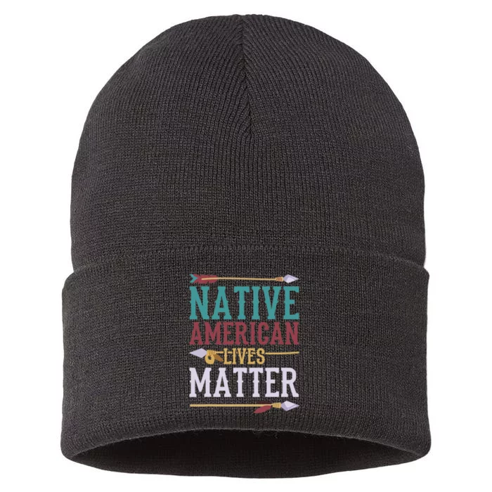 Native American Lives Matter Native American Design Sustainable Knit Beanie