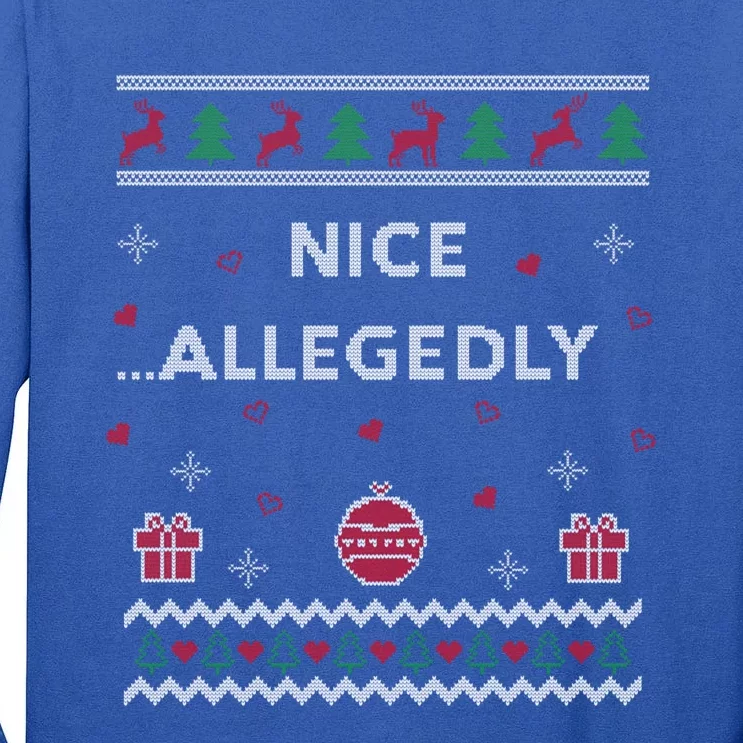 Nice Allegedly Lawyer Funny Attorney Design Ugly Christmas Funny Gift Tall Long Sleeve T-Shirt