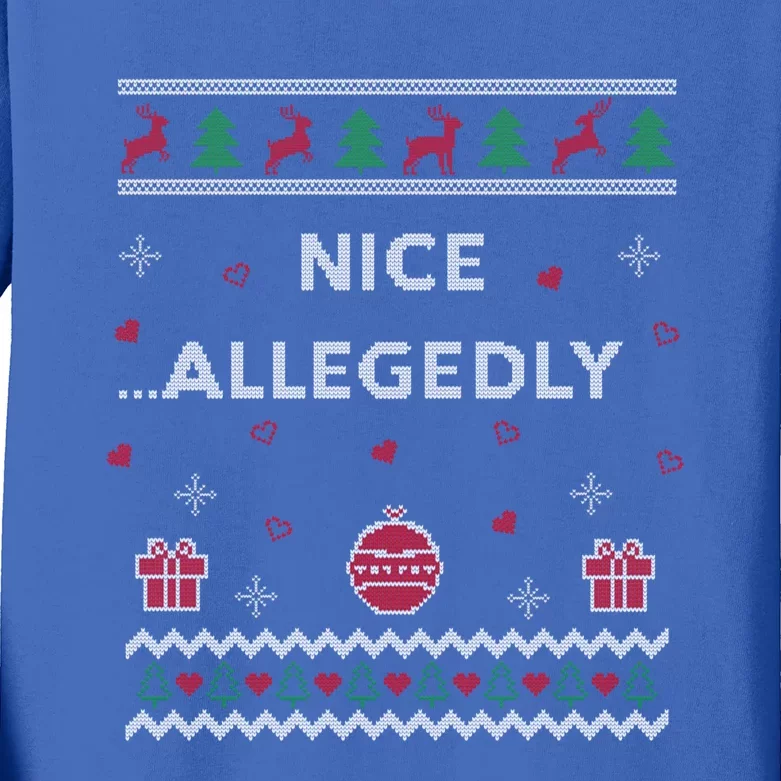 Nice Allegedly Lawyer Funny Attorney Design Ugly Christmas Funny Gift Kids Long Sleeve Shirt