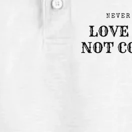 Never Again Love Does Not Comply Dry Zone Grid Performance Polo