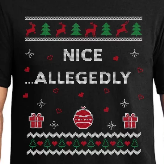 Nice Allegedly Lawyer Funny Attorney Design Ugly Christmas Funny Gift Pajama Set