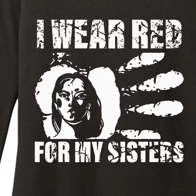 Native America MMIW Awareness I Wear Red For My Sisters Womens CVC Long Sleeve Shirt