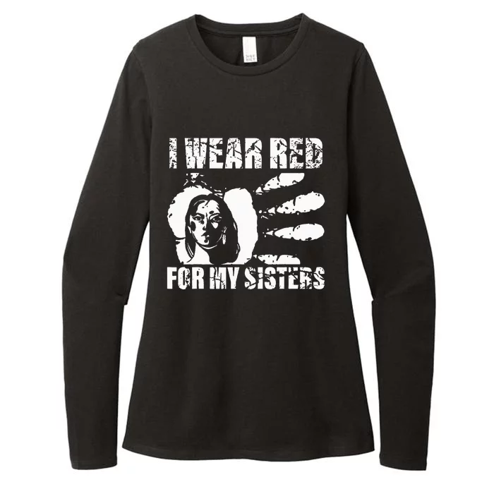 Native America MMIW Awareness I Wear Red For My Sisters Womens CVC Long Sleeve Shirt