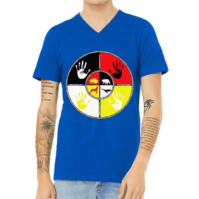 Native Americans Medicine Wheel Mmiw V-Neck T-Shirt