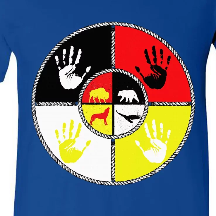 Native Americans Medicine Wheel Mmiw V-Neck T-Shirt